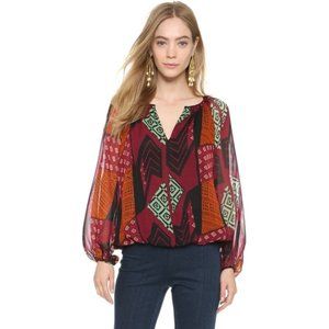 Diane von Furstenberg Hathaway Silk Print Top